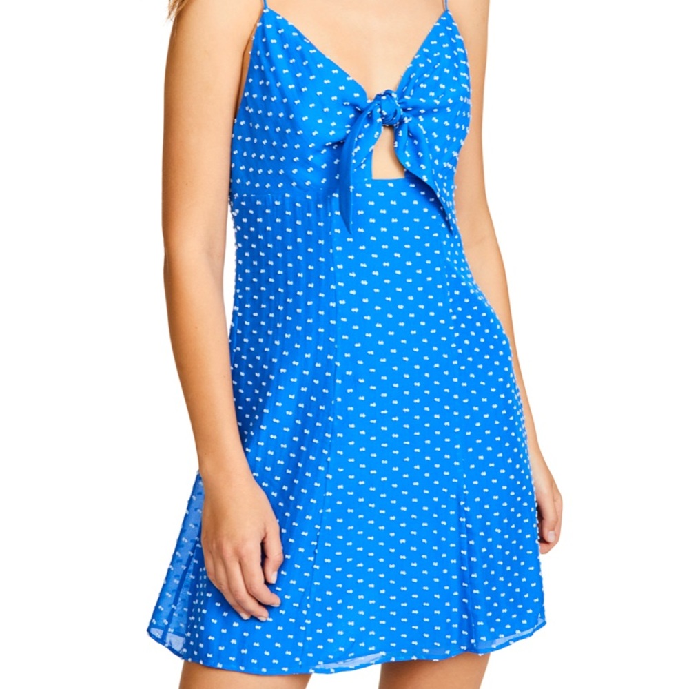 Alice+Olivia Roe Tie-Front Mini Dress